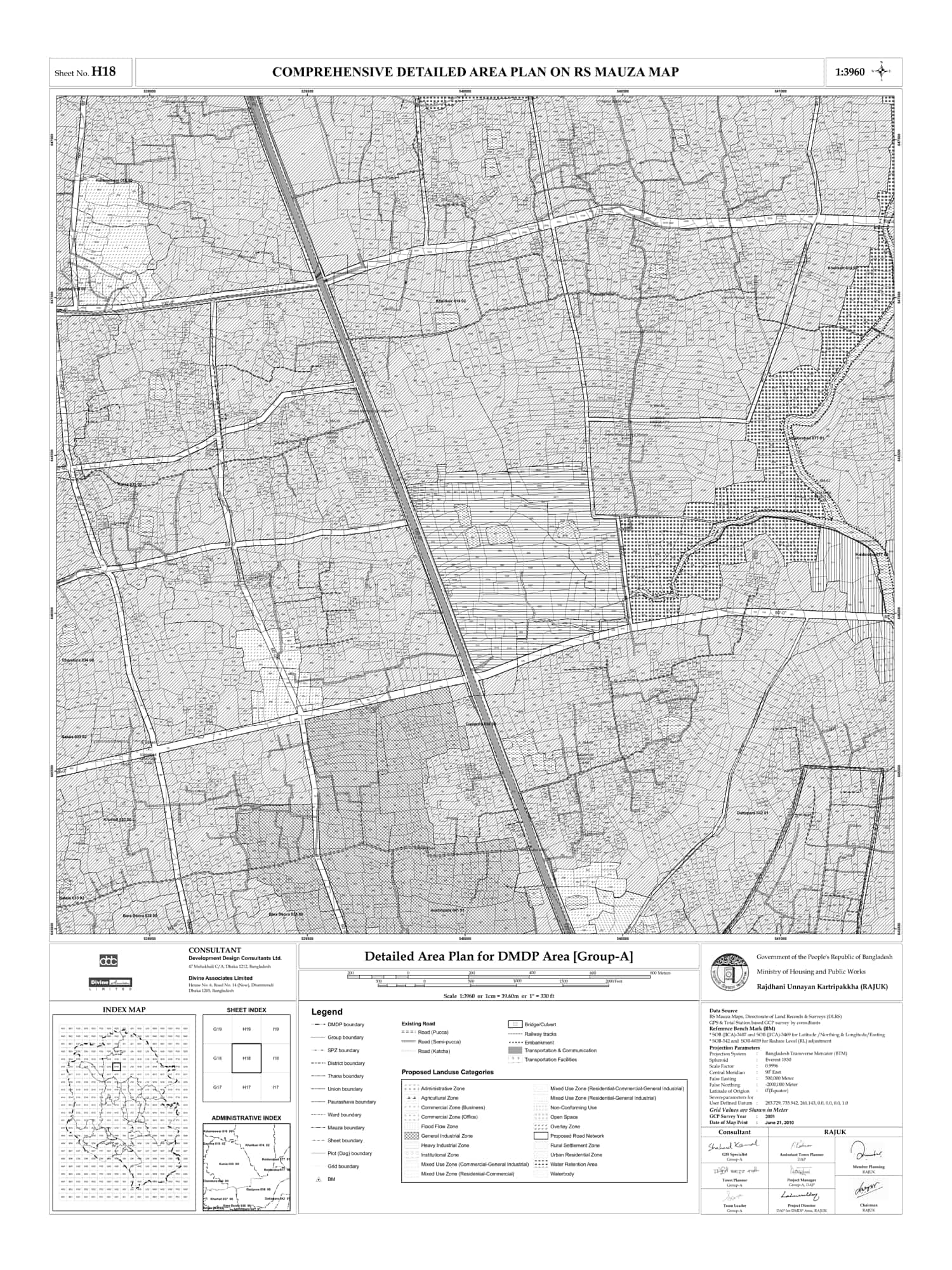 Detailed Area Planning DAP map of Dhaka city